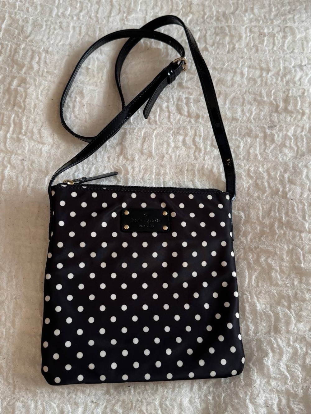 kate spade Black and White Polka Dot Crossbody Bag